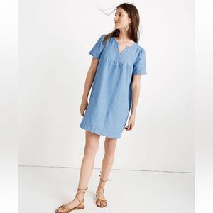 Denim Popover Swing Dress in Newsom Wash